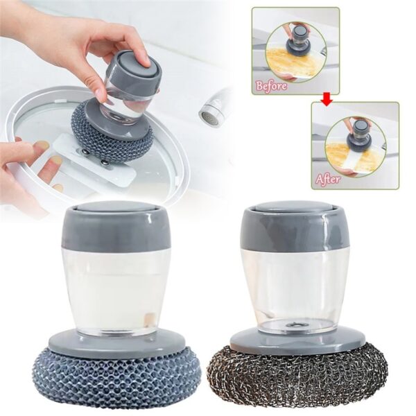 Kitchen Soap Brush Cleaner Push-type Brush Kitchen Detergent Tools