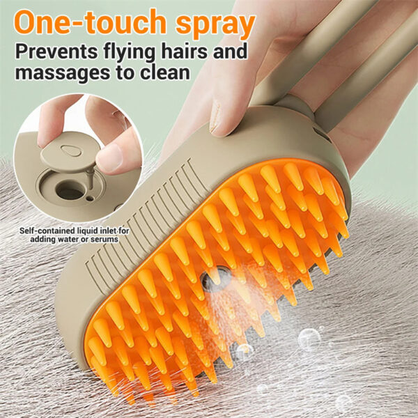 3-in-1 Electric Pet Grooming Brush Steam Spray, Massage, and Hair Removal for Cats and Dogs - Image 4