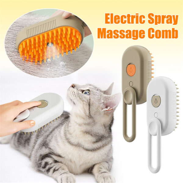 3-in-1 Electric Pet Grooming Brush Steam Spray, Massage, and Hair Removal for Cats and Dogs