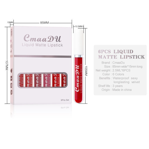Matte Non-stick Cup Waterproof Lipstick Long Lasting Lip Gloss - Image 7