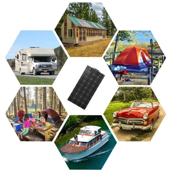 100W Flexible Monocrystalline Solar Panel For Car/Boat/ Home - Image 5
