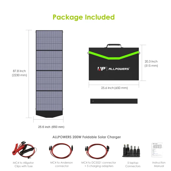 Foldable Solar Panel, 60/100/140/200W Mobile, Laptop, Solar Generator, Fishing - Image 6