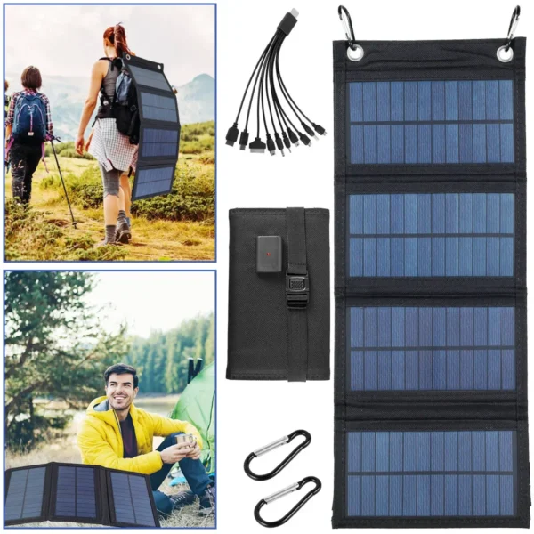 100W Folding Outdoor Solar Panel Waterproof Charger USB - Image 8