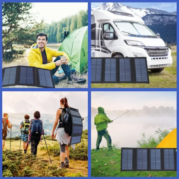 100W Folding Outdoor Solar Panel Waterproof Charger USB - Image 6
