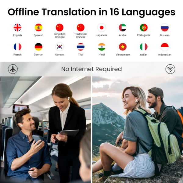 Translator Earbuds, ChatGPT AI Translator Earphones with Touch Screen - Image 4