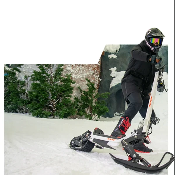 Electric Snow Scooter 2 Wheel Folding Snow Mobile with Removable Battery - Image 2
