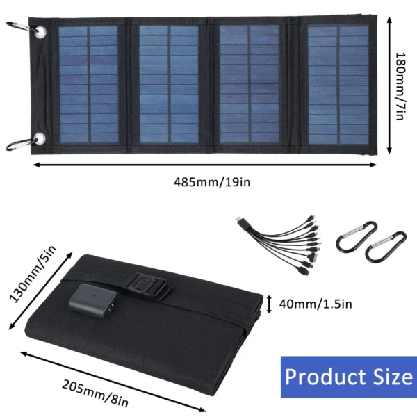 100W Folding Outdoor Solar Panel Waterproof Charger USB - Image 3