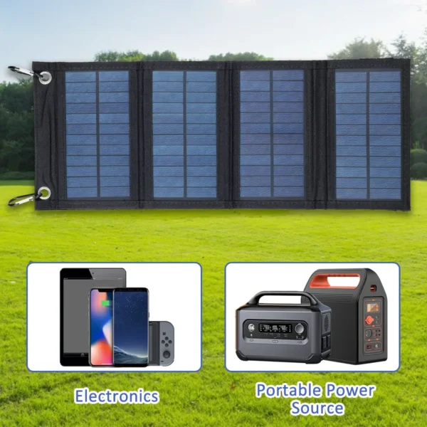 100W Folding Outdoor Solar Panel Waterproof Charger USB - Image 5