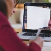 a woman using a laptop